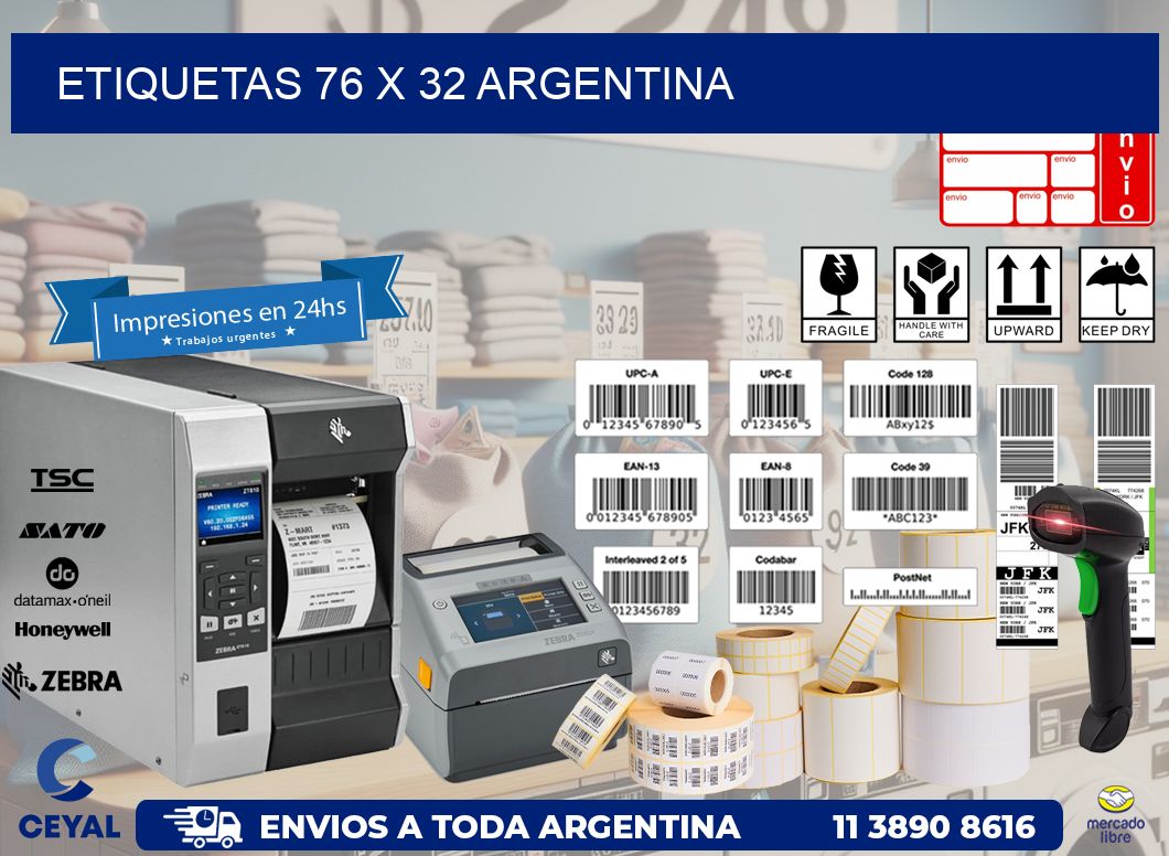 ETIQUETAS 76 x 32 ARGENTINA
