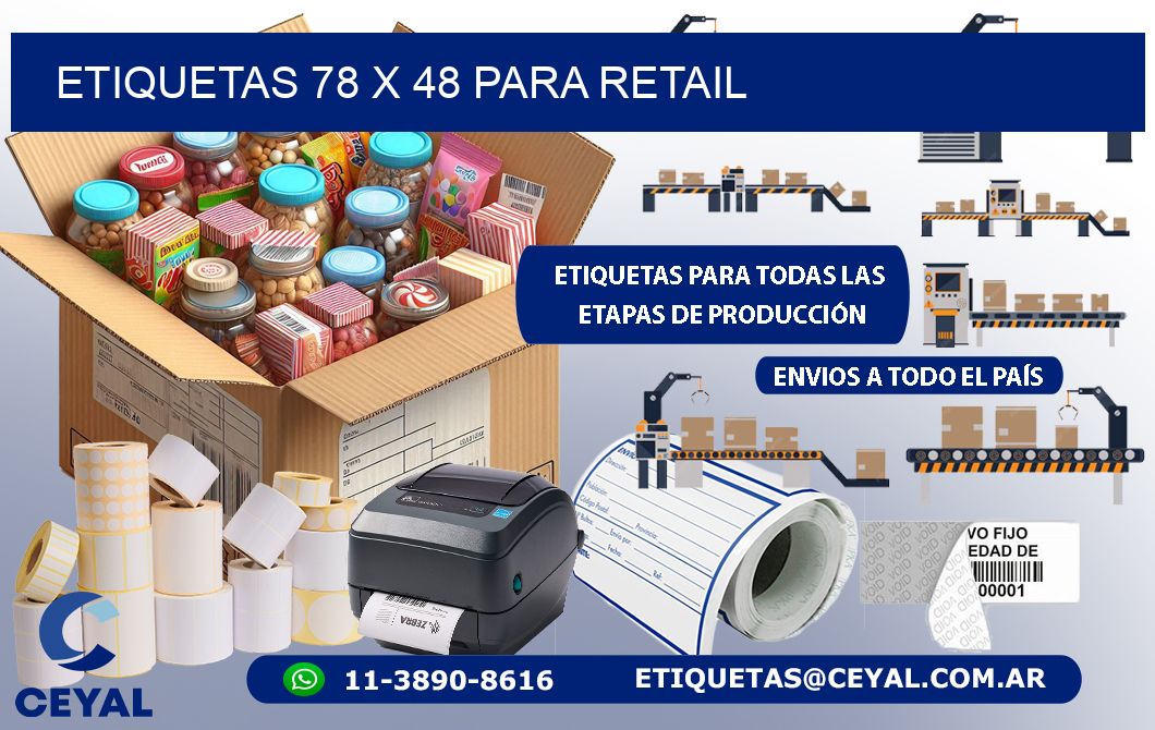 ETIQUETAS 78 x 48 PARA RETAIL