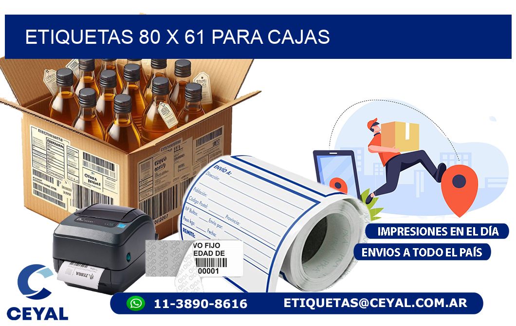 ETIQUETAS 80 x 61 PARA CAJAS