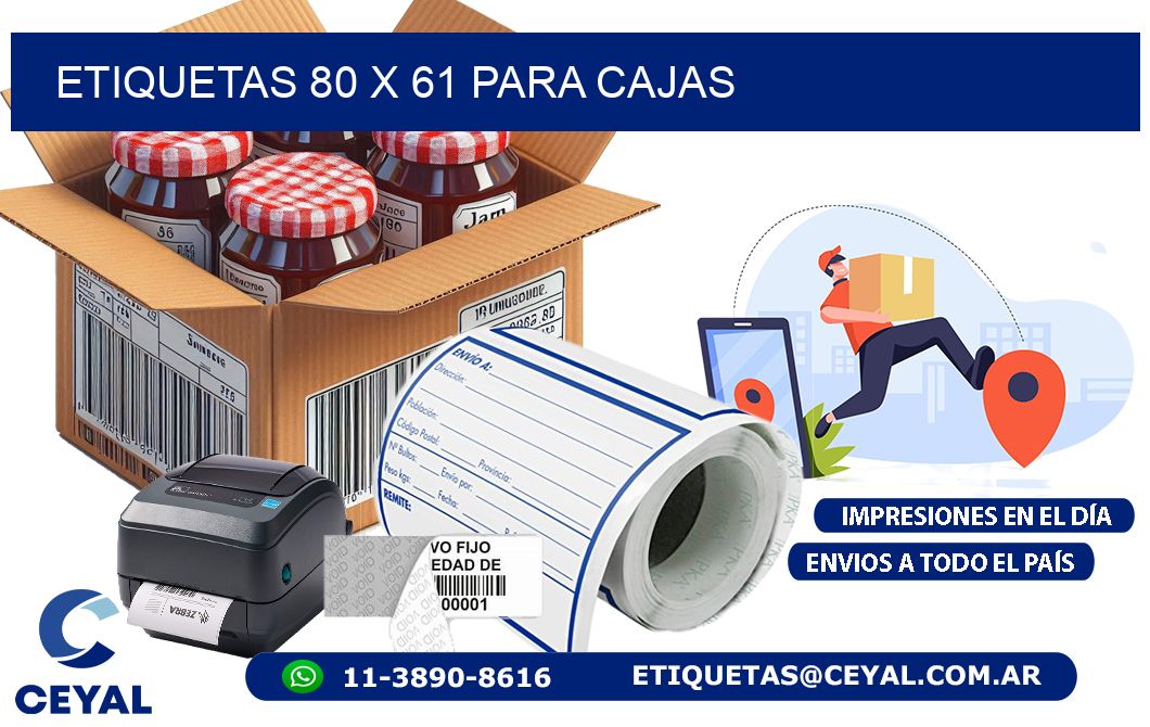 ETIQUETAS 80 x 61 PARA CAJAS