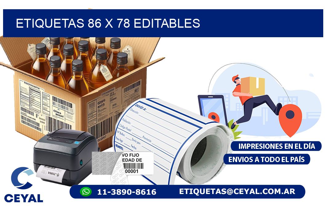 ETIQUETAS 86 x 78 EDITABLES