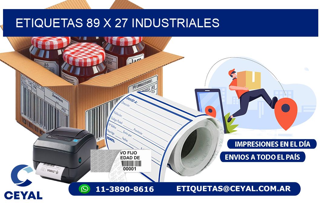 ETIQUETAS 89 x 27 INDUSTRIALES