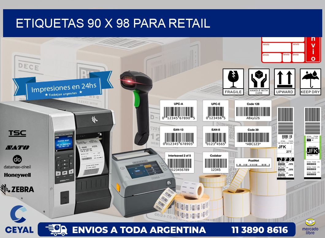 ETIQUETAS 90 x 98 PARA RETAIL