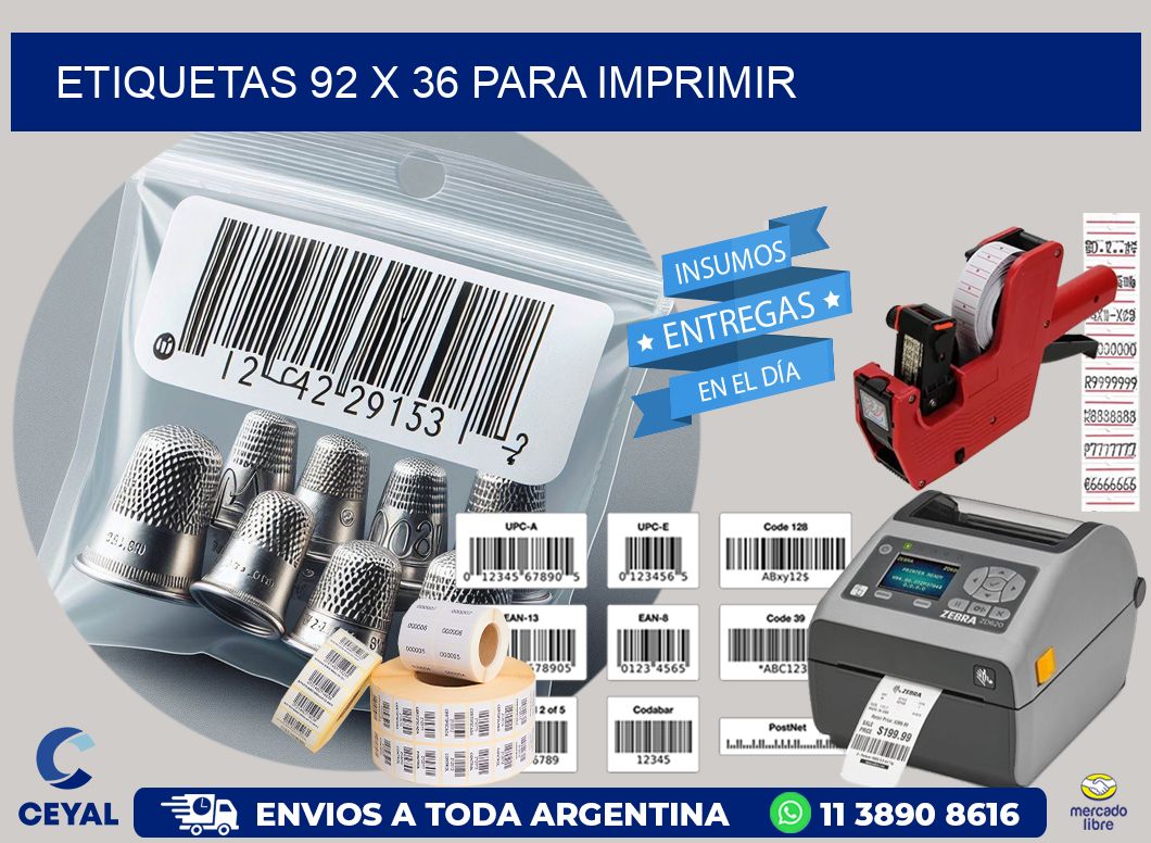 ETIQUETAS 92 x 36 PARA IMPRIMIR