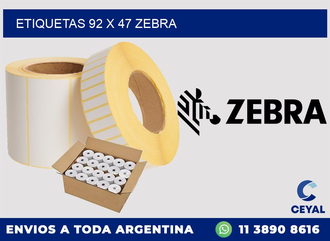 ETIQUETAS 92 x 47 ZEBRA