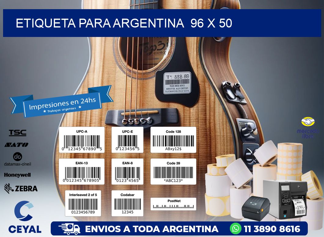 etiqueta para Argentina  96 x 50