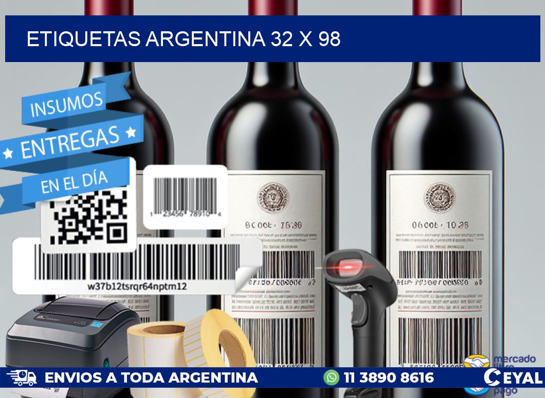 etiquetas argentina 32 x 98