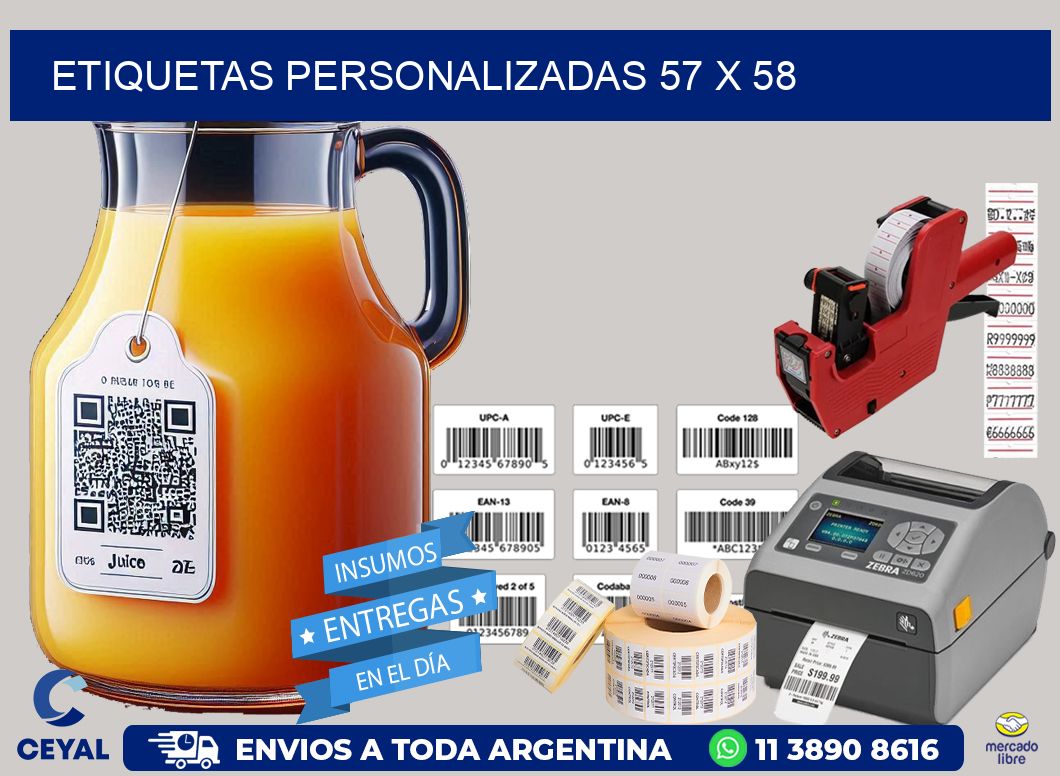 etiquetas personalizadas 57 x 58