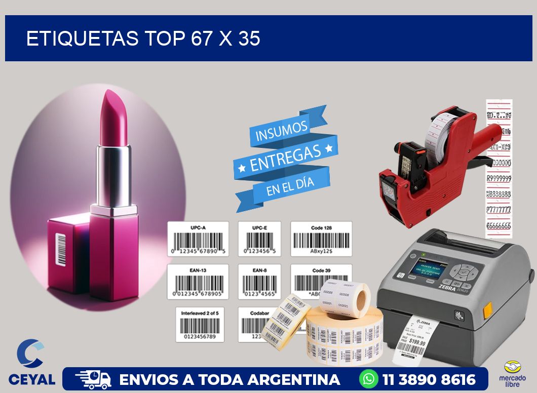 etiquetas top 67 x 35