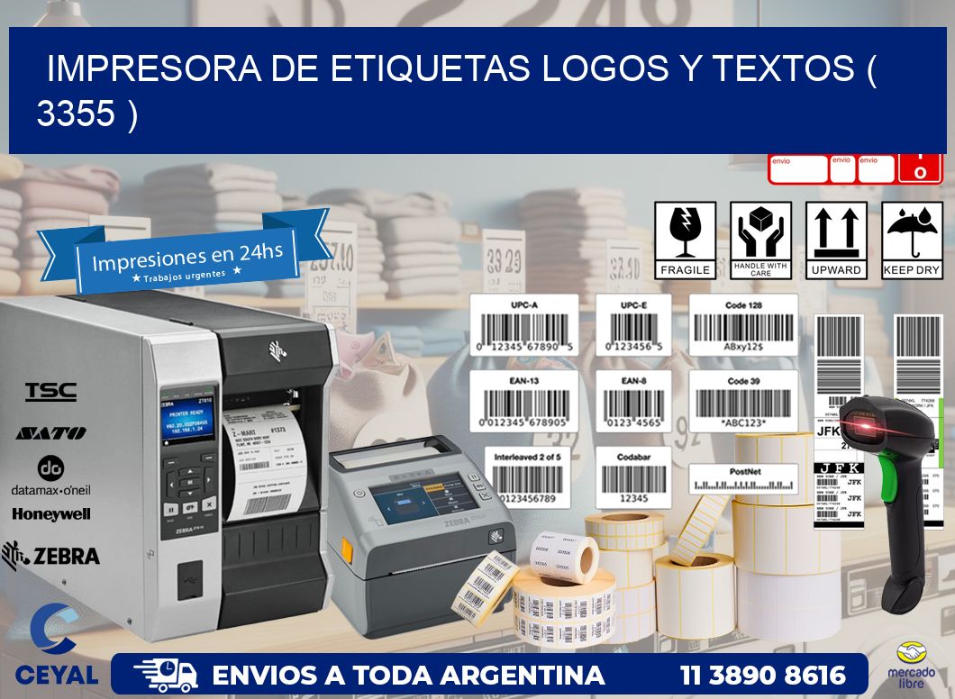 impresora de etiquetas logos y textos ( 3355 )