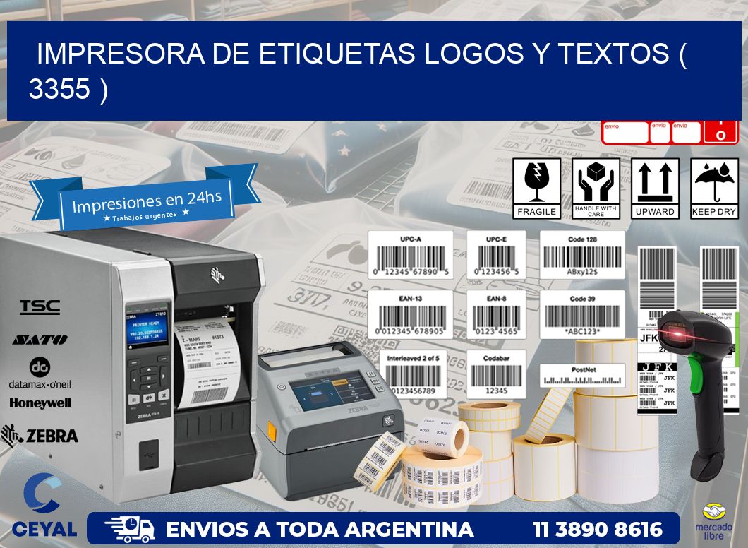 impresora de etiquetas logos y textos ( 3355 )
