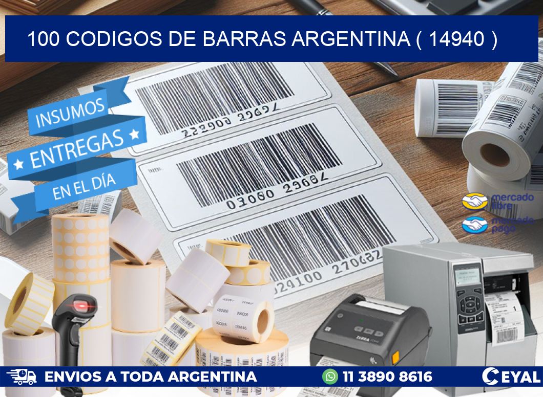100 codigos de barras argentina ( 14940 )