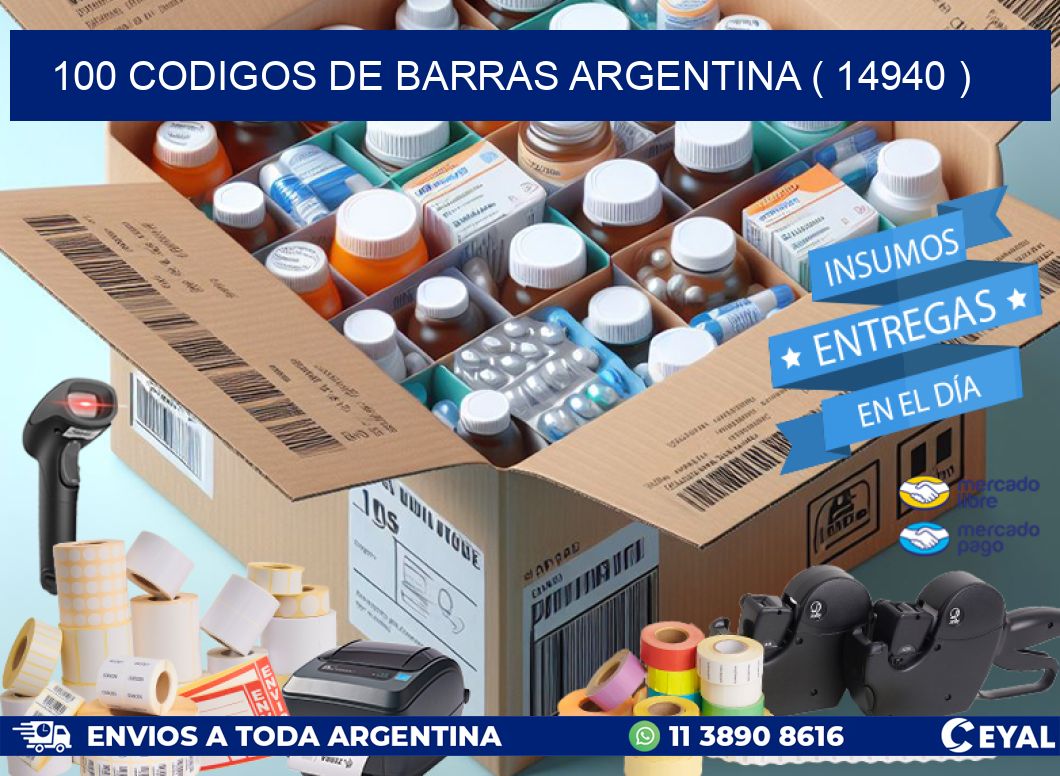 100 codigos de barras argentina ( 14940 )