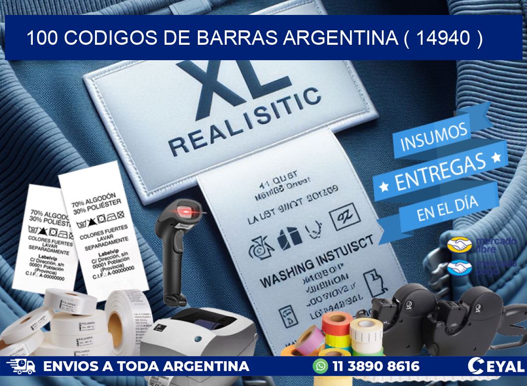 100 codigos de barras argentina ( 14940 )