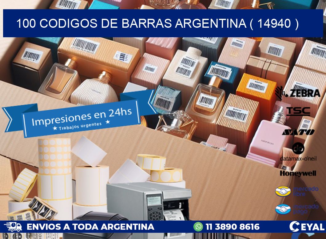 100 codigos de barras argentina ( 14940 )