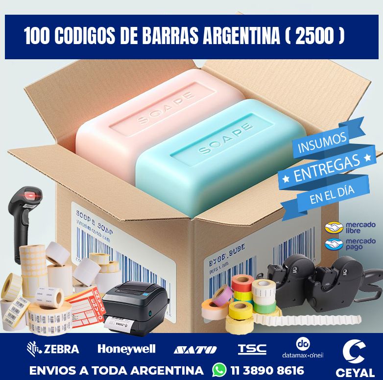 100 codigos de barras argentina ( 2500 )