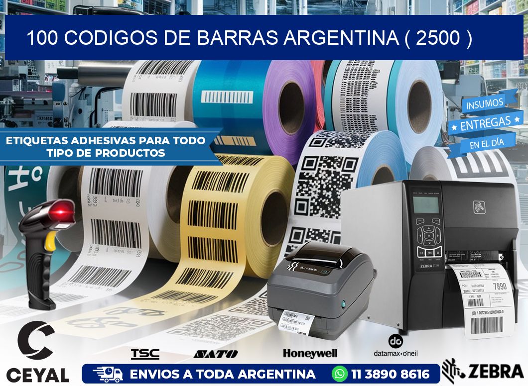 100 codigos de barras argentina ( 2500 )