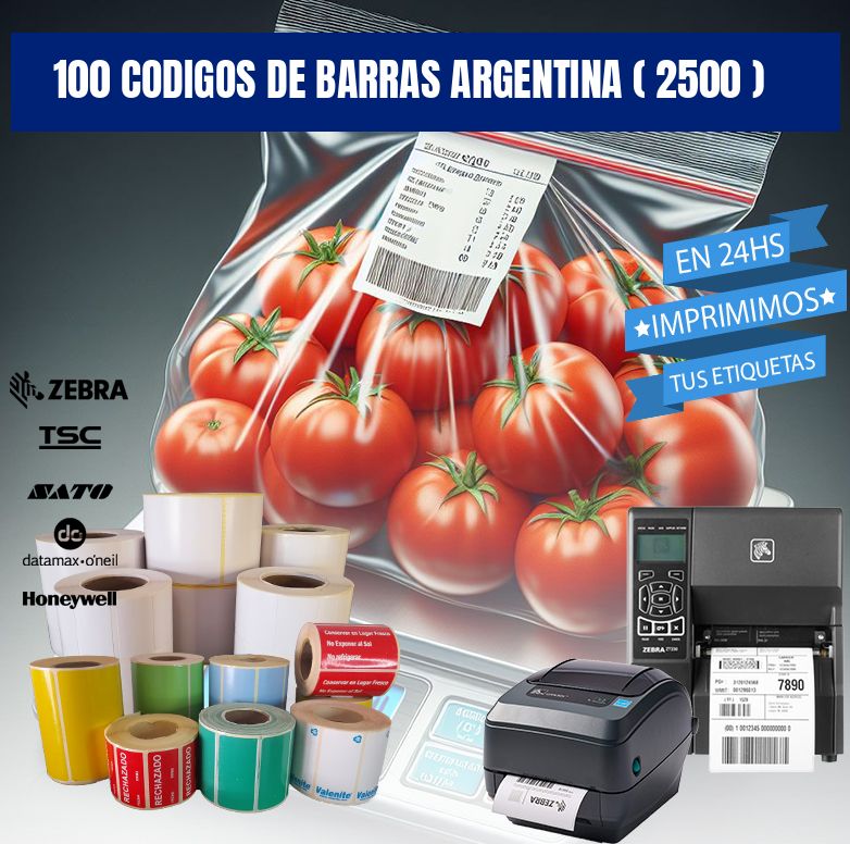 100 codigos de barras argentina ( 2500 )