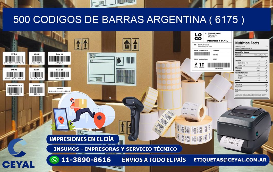 500 codigos de barras argentina ( 6175 )