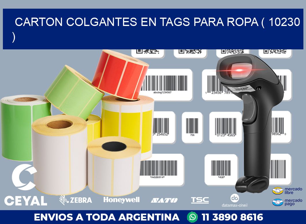 CARTON COLGANTES EN TAGS PARA ROPA ( 10230 )