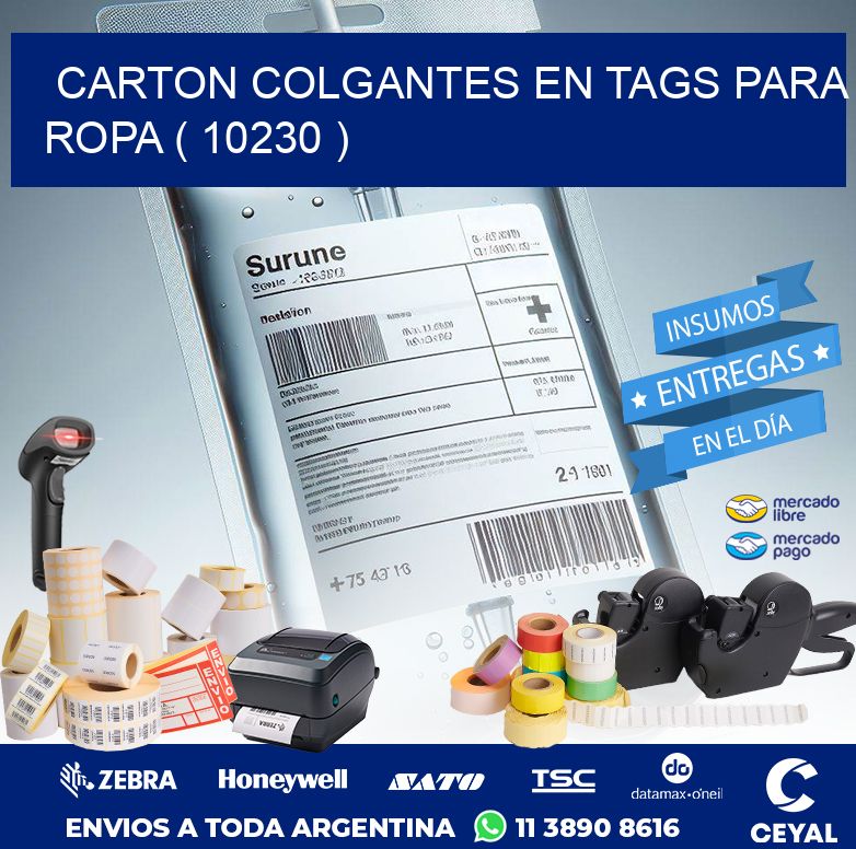 CARTON COLGANTES EN TAGS PARA ROPA ( 10230 )