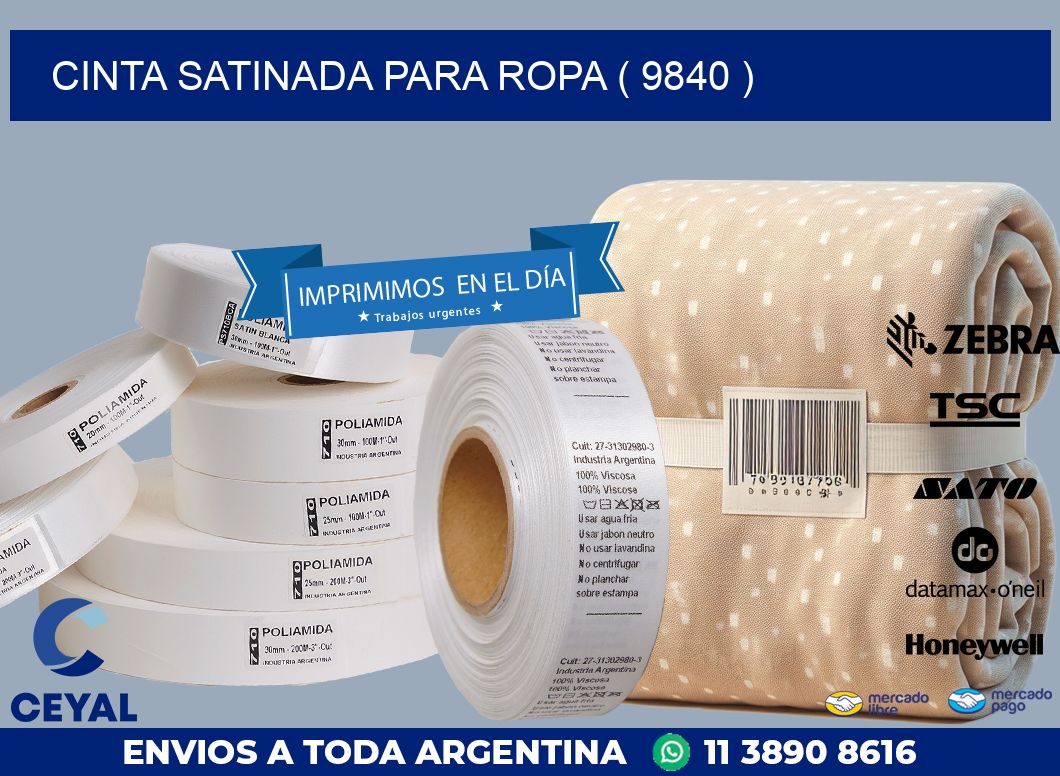 CINTA SATINADA PARA ROPA ( 9840 )