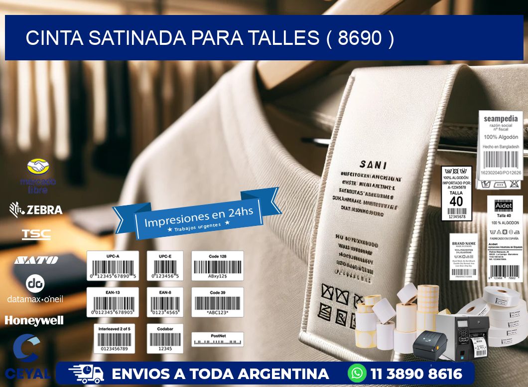 CINTA SATINADA PARA TALLES ( 8690 )
