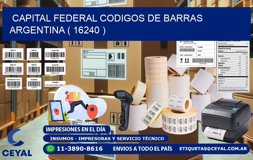 Capital federal codigos de barras argentina ( 16240 )