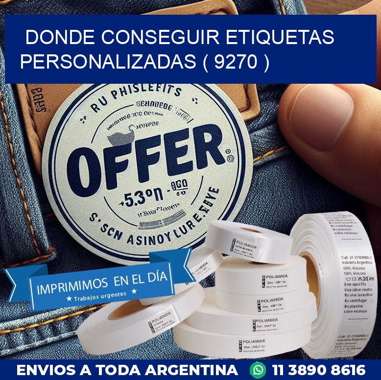 DONDE CONSEGUIR ETIQUETAS PERSONALIZADAS ( 9270 )