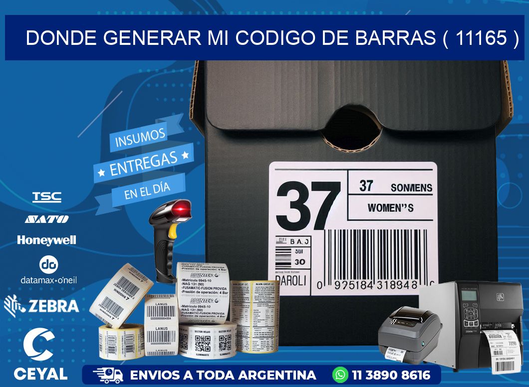 DONDE GENERAR MI CODIGO DE BARRAS ( 11165 )