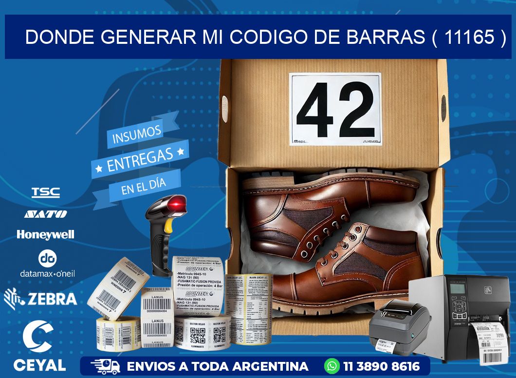 DONDE GENERAR MI CODIGO DE BARRAS ( 11165 )
