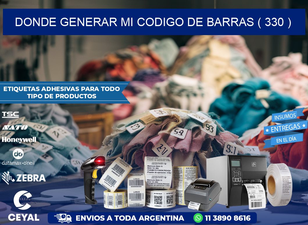 DONDE GENERAR MI CODIGO DE BARRAS ( 330 )