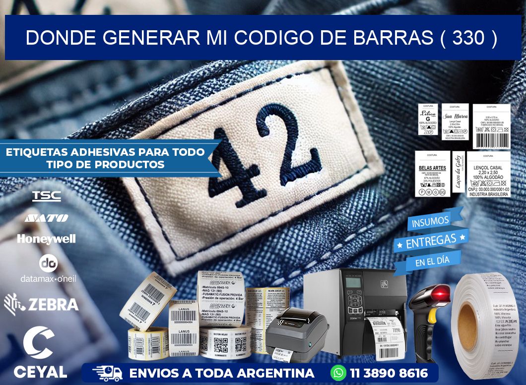 DONDE GENERAR MI CODIGO DE BARRAS ( 330 )