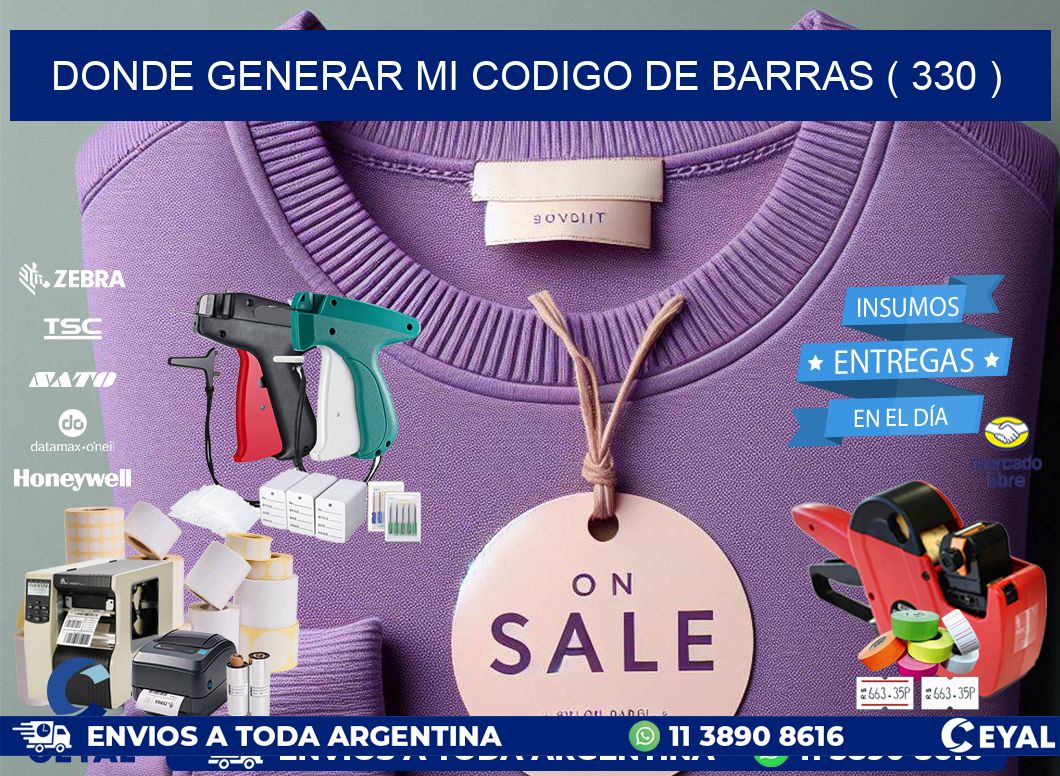 DONDE GENERAR MI CODIGO DE BARRAS ( 330 )