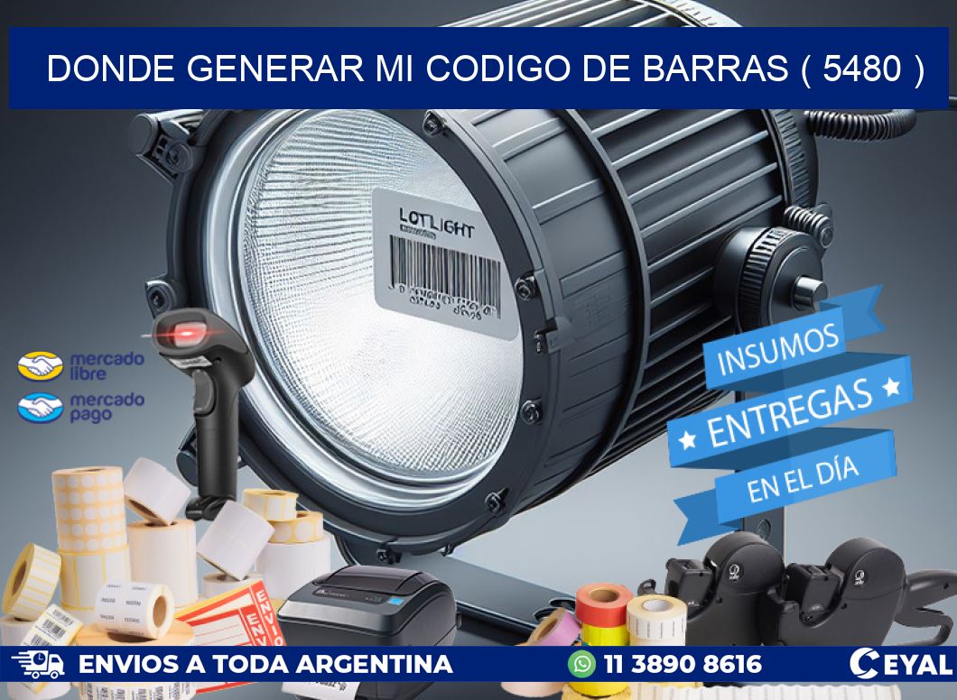 DONDE GENERAR MI CODIGO DE BARRAS ( 5480 )