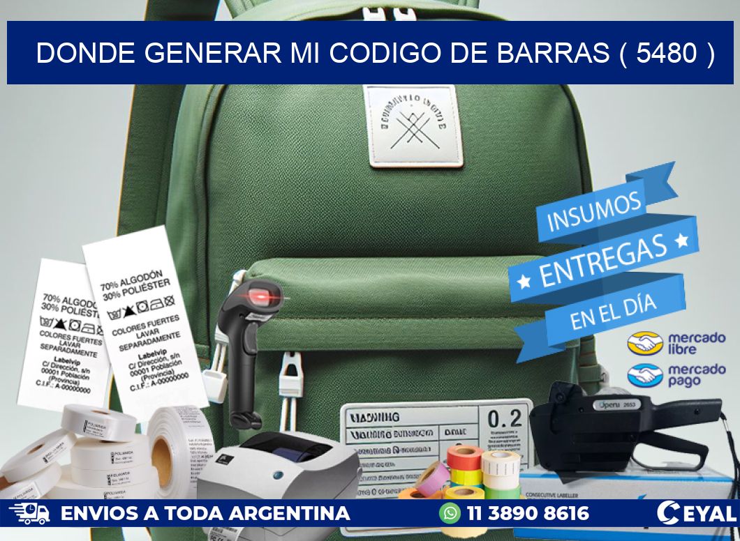 DONDE GENERAR MI CODIGO DE BARRAS ( 5480 )
