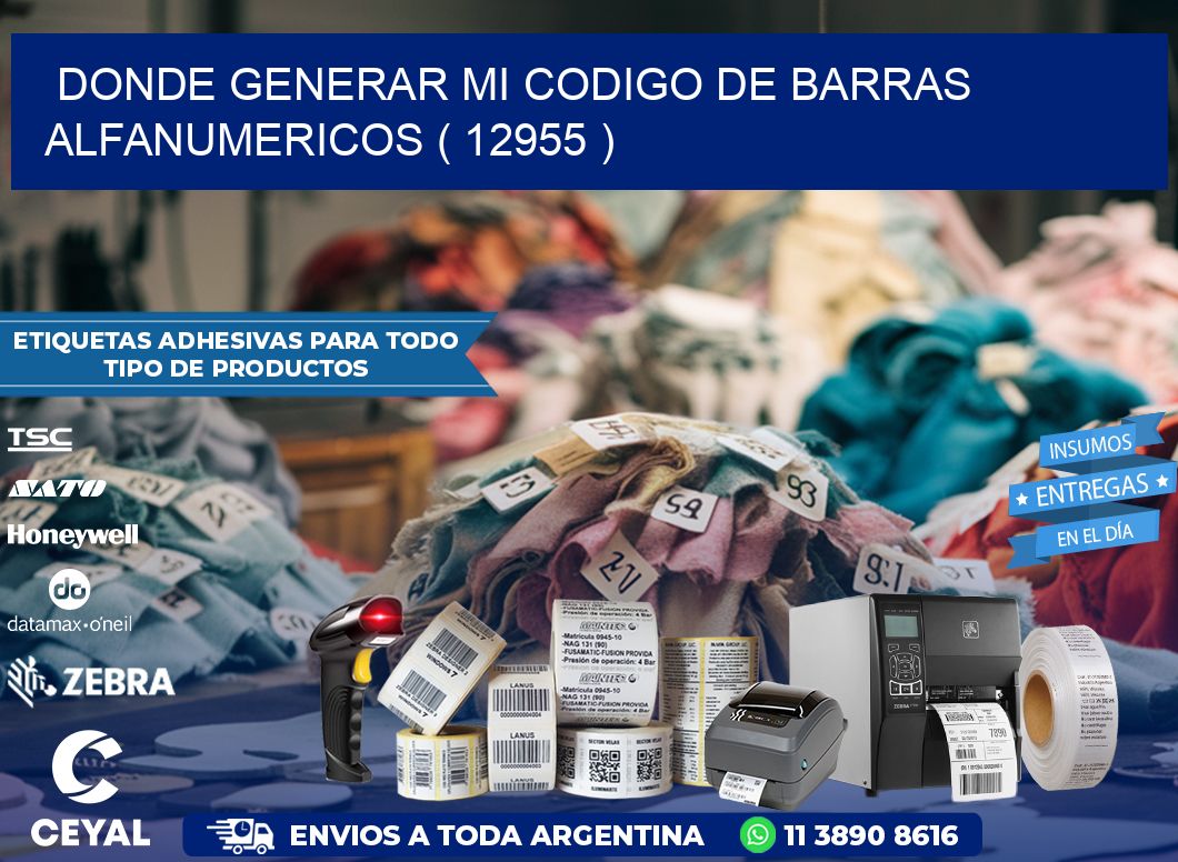 DONDE GENERAR MI CODIGO DE BARRAS ALFANUMERICOS ( 12955 )
