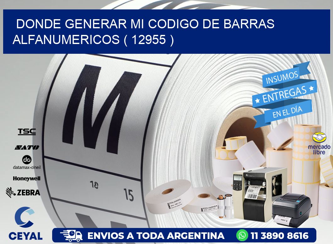 DONDE GENERAR MI CODIGO DE BARRAS ALFANUMERICOS ( 12955 )