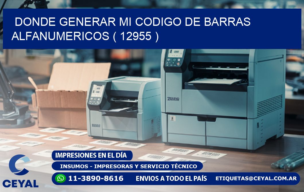 DONDE GENERAR MI CODIGO DE BARRAS ALFANUMERICOS ( 12955 )