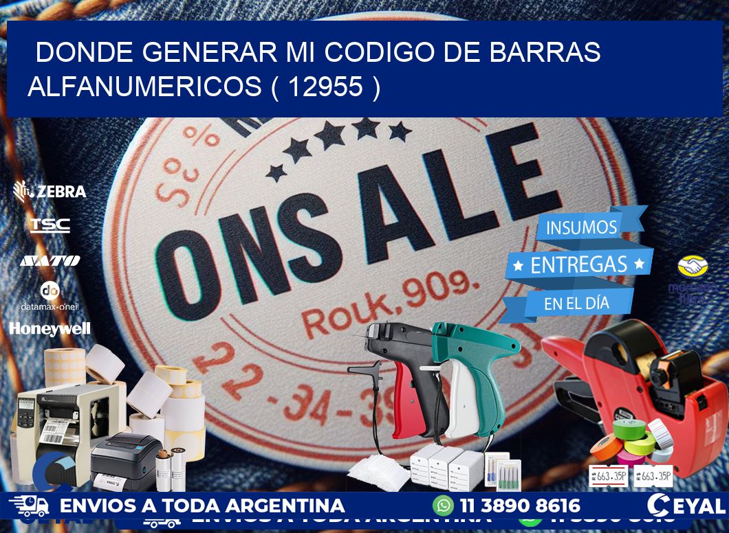 DONDE GENERAR MI CODIGO DE BARRAS ALFANUMERICOS ( 12955 )