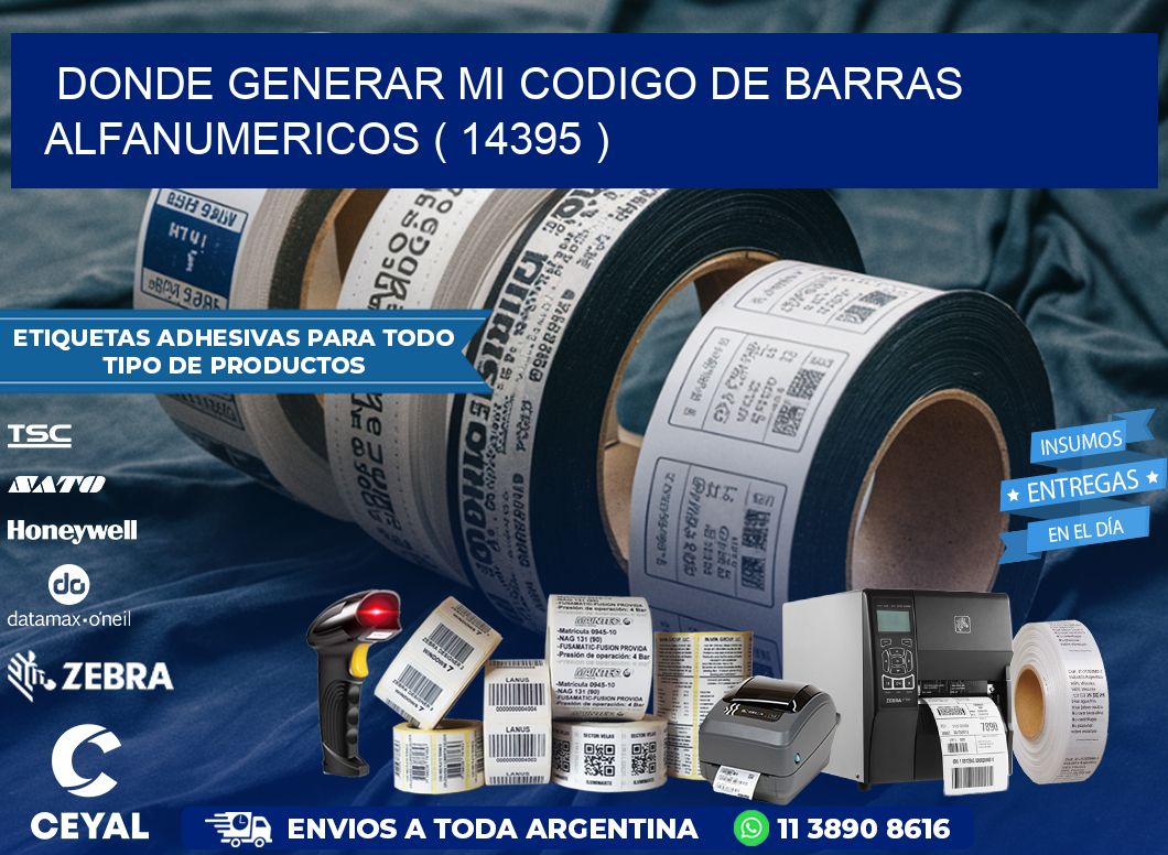 DONDE GENERAR MI CODIGO DE BARRAS ALFANUMERICOS ( 14395 )
