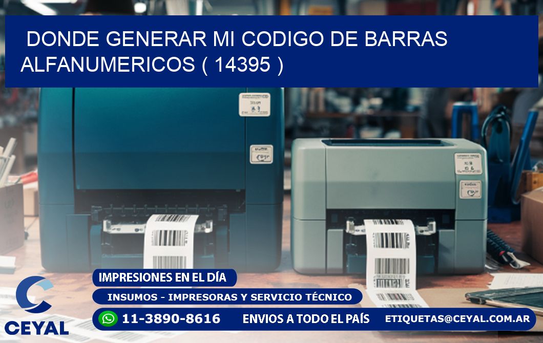 DONDE GENERAR MI CODIGO DE BARRAS ALFANUMERICOS ( 14395 )