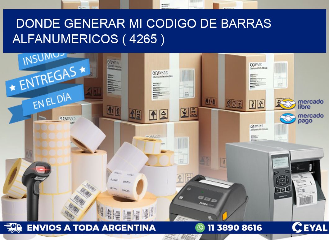 DONDE GENERAR MI CODIGO DE BARRAS ALFANUMERICOS ( 4265 )
