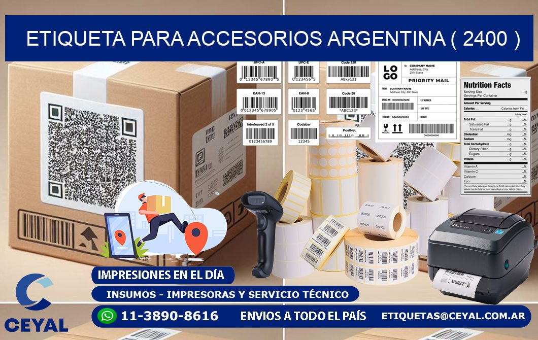 ETIQUETA PARA ACCESORIOS ARGENTINA ( 2400 )