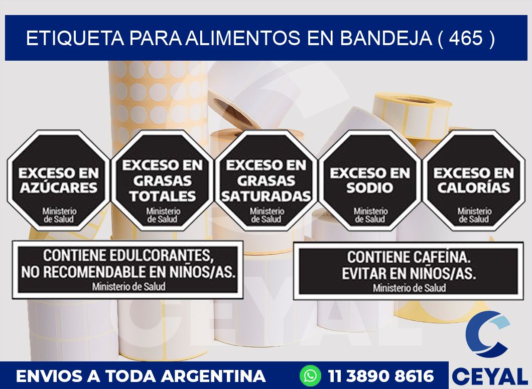 ETIQUETA PARA ALIMENTOS EN BANDEJA ( 465 )