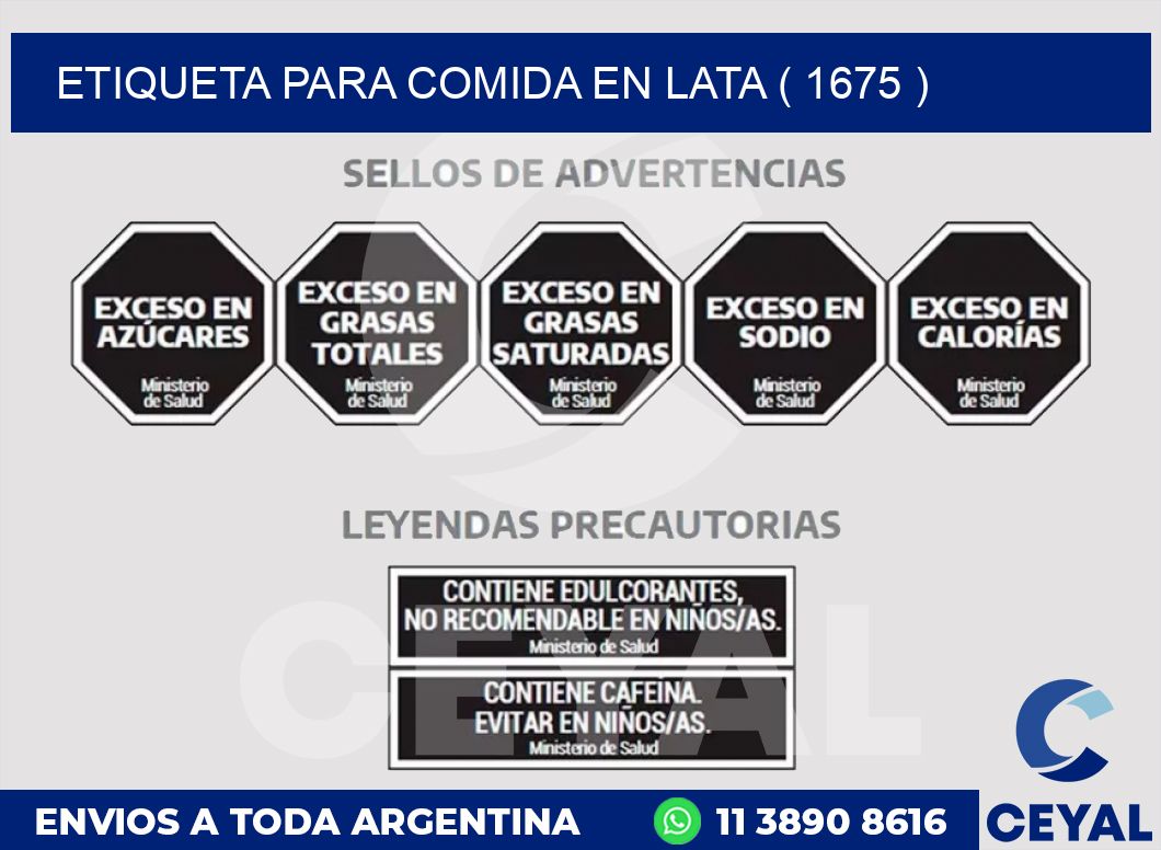 ETIQUETA PARA COMIDA EN LATA ( 1675 )