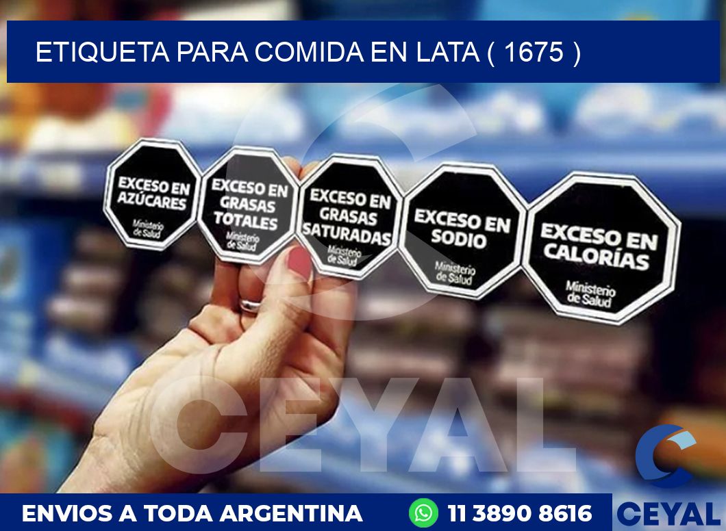 ETIQUETA PARA COMIDA EN LATA ( 1675 )