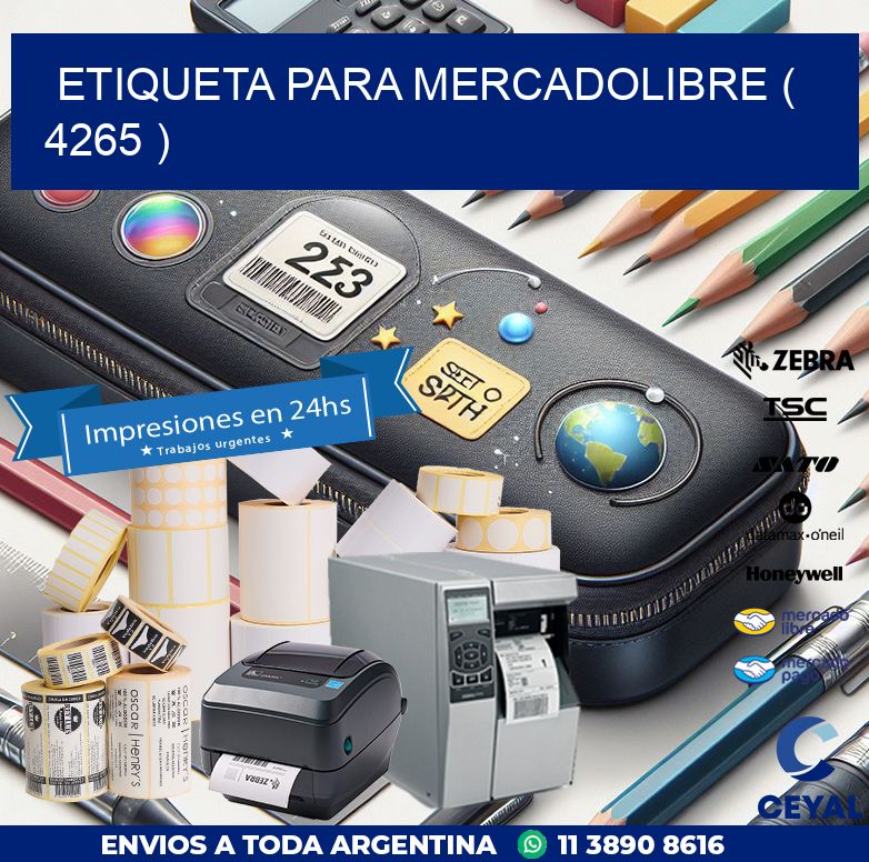 ETIQUETA PARA MERCADOLIBRE ( 4265 )