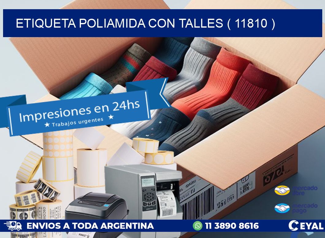 ETIQUETA POLIAMIDA CON TALLES ( 11810 )