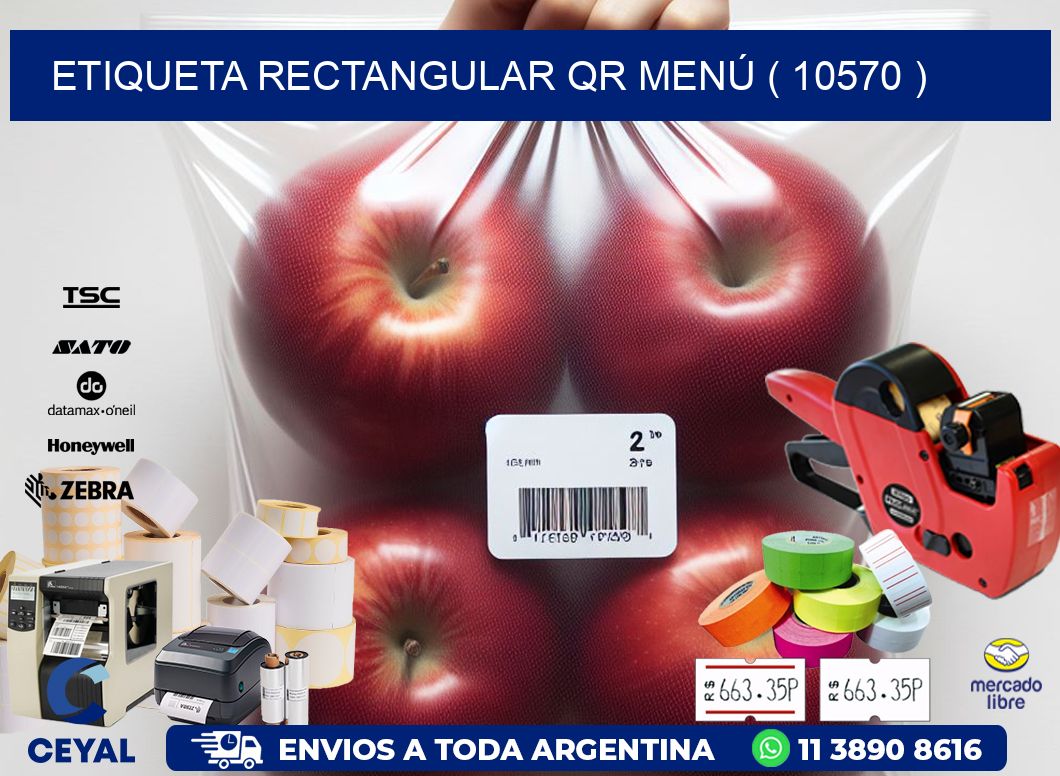 ETIQUETA RECTANGULAR QR MENÚ ( 10570 )